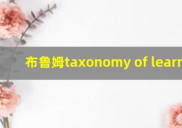 布鲁姆taxonomy of learning